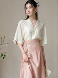 Starlight 2-Piece Xiu Apricot Top with Skirt Cheongsam