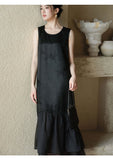 Adeline Black Silk Cheongsam Dress