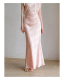 Lavender 2-Piece Light Pink Jacquard Cheongsam Set