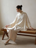 Oriana Cloud Apricot Relaxed Fit Cheongsam Top