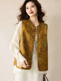 Andante Flower Yellow Jacquard Cheongsam Vest