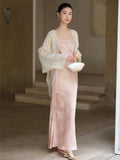 Ophelia Outer Wrap Cloud Apricot Shadow Cheongsam