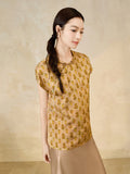 Natalia Gold Gourd Flower Cheongsam Top