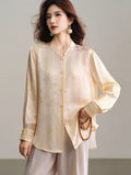Aldebaran Apricot Yellow Jacquard Cheongsam Top
