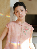Pearl Light Pink Embroidered Cheongsam Top