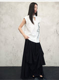 Elegance White Rose Print Cheongsam Top