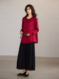 Aristocrat Aristocrat Red Jacquard Cheongsam Top
