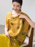 Emmanuelle Flower Yellow Jacquard Cheongsam Top