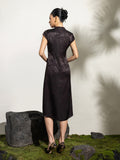 Faye Black Jacquard Cheongsam Dress