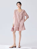 Rosalinda 2-Piece Nude Pink Chiffon Cheongsam Set