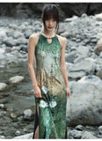 Valencia Print Vintage High-Slit Cheongsam Dress