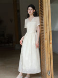 Splendor Mist Apricot Sequin Embroidered Cheongsam Dress
