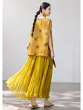 Emmanuelle Flower Yellow Jacquard Cheongsam Top