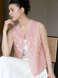 Tranquility 2-Piece Sheer Pink Embroidered Cheongsam Top