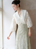 Carlotta Jade Green Lace Cheongsam Dress