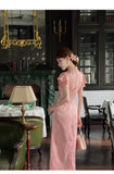 Willa Black Jacquard Embroidered Cheongsam Dress