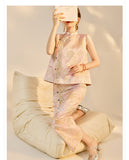Daffodil 2-Piece Embroidered Jacquard Cheongsam Set