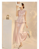 Oleander Lace Embroidered Slim Cheongsam Top