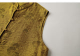 Nocturne Yellow Jacquard Vest Cheongsam