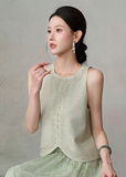 Kira Impeccable Tencel Linen Embroidered 2-Piece Cheongsam Qipao