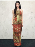 Paramount Retro Red Fitted Cheongsam Top