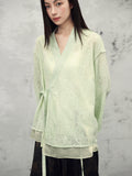 Stardust Light Green Lace Cheongsam Cardigan