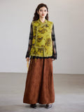 Anemone Yellow Green Lace Cheongsam Vest