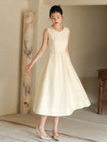 Kaia Cloud Apricot Slim-Fit Cheongsam Dress