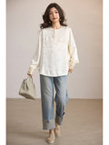 Zena Apricot Jacquard Cheongsam Top
