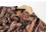 Dorothea Coffee Brown Print Cheongsam Top