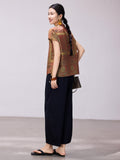 Symphony Flower Coffee Jacquard Cheongsam Top