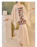 Gwen 2-Piece Embroidered Slip Dress Cheongsam Set