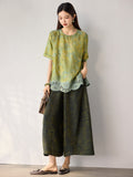 Zenobia Light Leaf Green Lace Jacquard Top Cheongsam