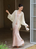 Ophelia Outer Wrap Cloud Apricot Shadow Cheongsam