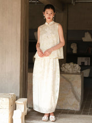 Celebrated 2-Piece Light Apricot Cheongsam Top