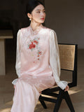 Liora Light Pink Embossed Floral Cheongsam Vest