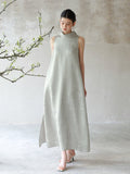 Rhapsody Gray Jacquard Cheongsam Dress