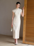 Tara Jinyao Apricot Slim Fit Cheongsam