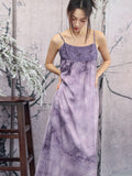 Poppy Light Tulle Purple Cheongsam Dress