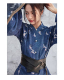 Romina Blue Loose Fit Chinese Style Shirt Cheongsam