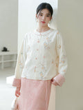 Iris Soft Apricot Relaxed Cheongsam Top