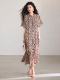 Felicity Flower Brown Mermaid Cheongsam Dress
