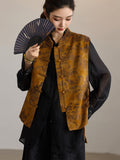 Vina Flower Yellow Jacquard Cheongsam Vest