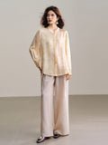Aldebaran Apricot Yellow Jacquard Cheongsam Top