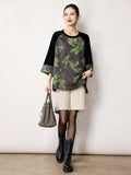 Galaxy Gray Green Jacquard Cheongsam Top