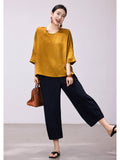 Sura Amber Yellow Relaxed Fit Cheongsam Top