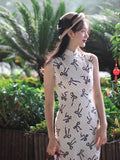 Vera Black Cotton Vintage Cheongsam Dress