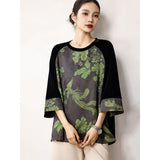 Galaxy Gray Green Jacquard Cheongsam Top