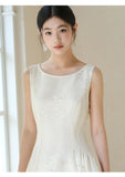 Valencia Foggy Apricot Sequin Embroidered Cheongsam Dress