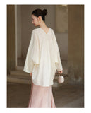Ophelia Outer Wrap Cloud Apricot Shadow Cheongsam